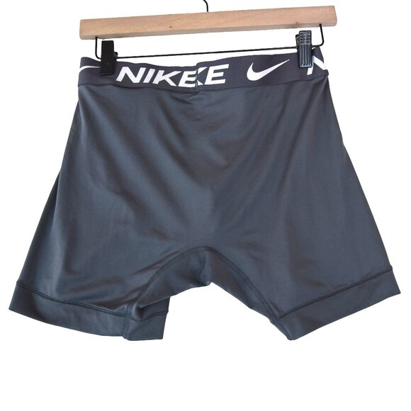 Nike Dri-FIT Compression Shorts Size M Gray Logo Waistband Training Active - Picture 2 of 5